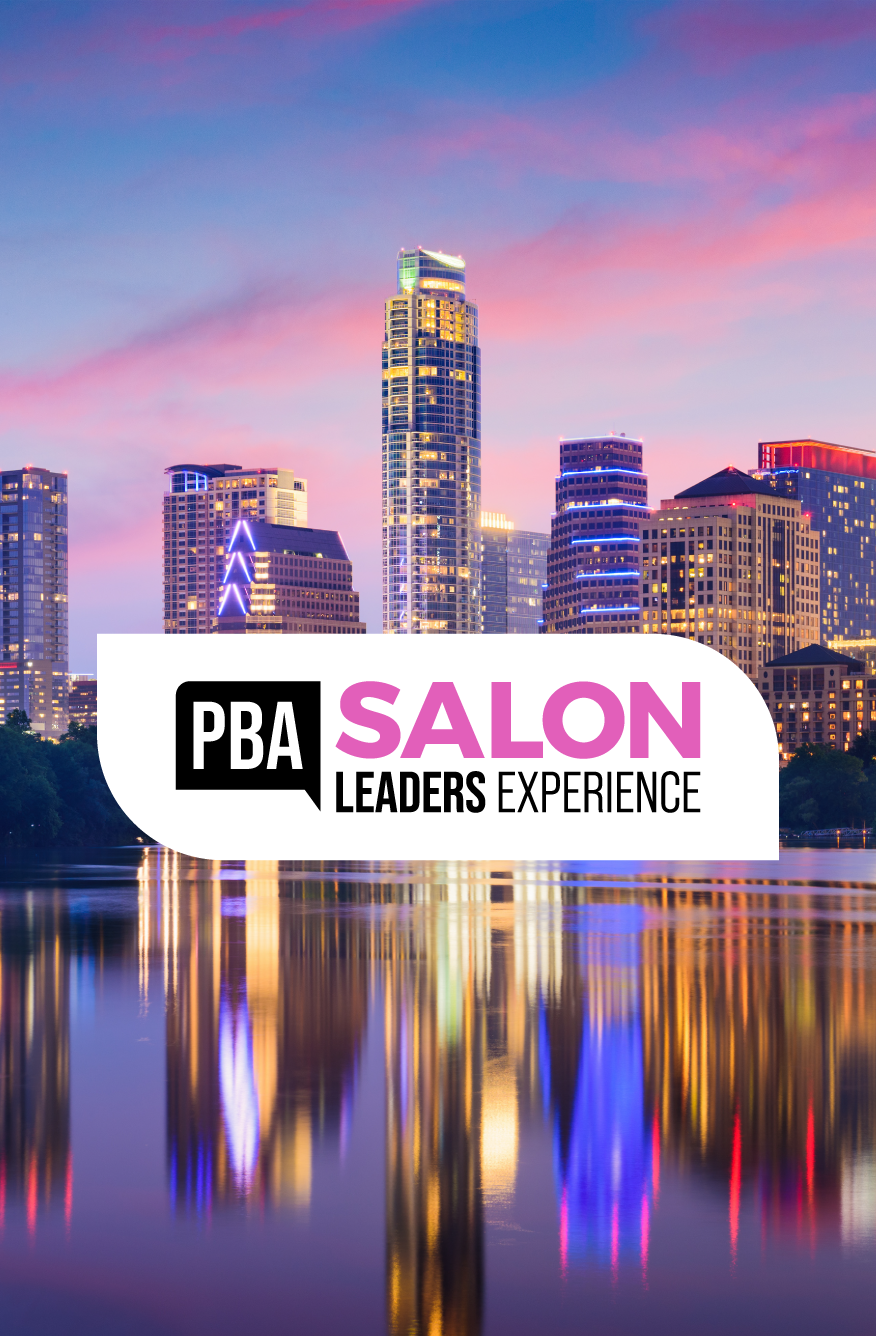 Image of Austin, Texas and PBA's Salon Leader Experience logo